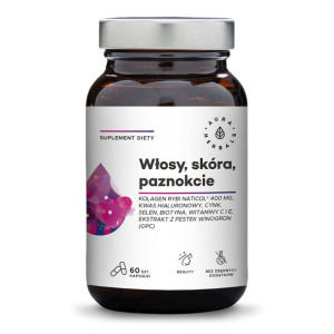 Włosy, Skóra, Paznokcie - Kolagen rybi (60 kaps.)