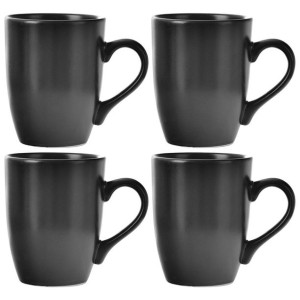 Kubek ceramiczny do picia kawy herbaty czarny komplet kubków 4 sztuki 350ml
