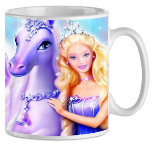 Kubek + IMIĘ Barbie i koń, prezent dla dziecka