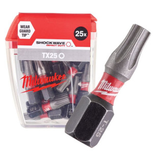 Końcówka śru T25 x 25mm udar 25szt  MILWAUKEE