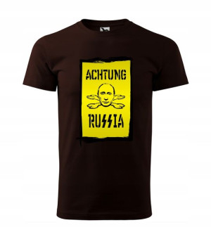 Koszulka z nadrukiem Putin ACHTUNG RUSSIA wojna M