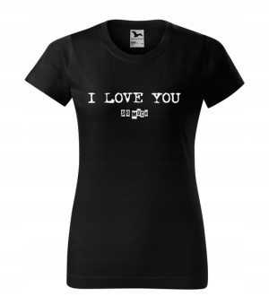 Czarna koszulka I LOVE YOU SO MUCH damska XS