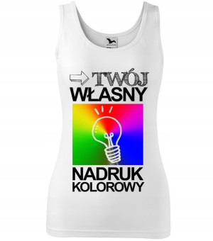 Top Damski Z Własnym Nadrukiem Grafiką L Biały