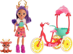 Enchantimals lalka Denessa Deer na rowerze + jelonek GJX30