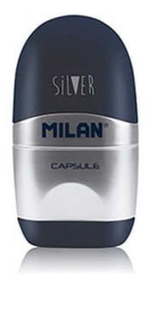 Temperówko-gumka Milan Capsule Silver