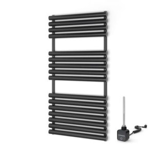 Grzejnik łazienkowy elektryczny Warmtec Puerta 60 x 120 czarny/antracyt +