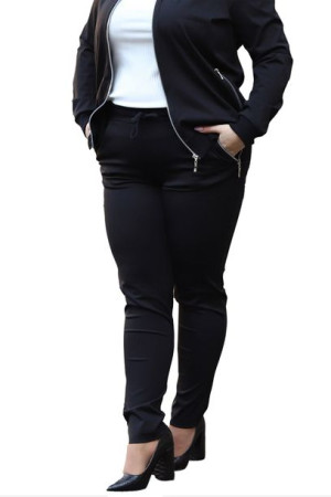 Spodnie JOANNA eleganckie z polo czarne 44