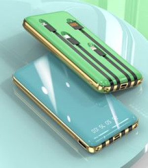 Power Bank 20000 MaH z wbudowanymi 4 kablami ładującym przenośne Powerbank