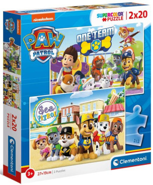 Puzzle 2x20el - Super Colorr - Psi Patrol - Clementoni - 24779