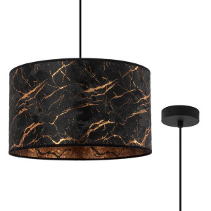 Lampa Wisząca Glamour Abażur do Sypialni Salonu Czarna