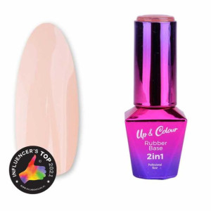 Molly Lac Rubber Base 2w1 Baza kauczukowa Up&Colour Peachy Glass lakier hyb