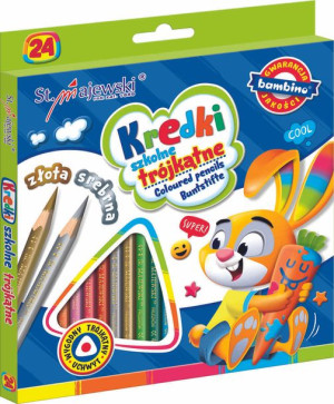 BAMBINO Kredki szkolne trójkątne 24 kolory