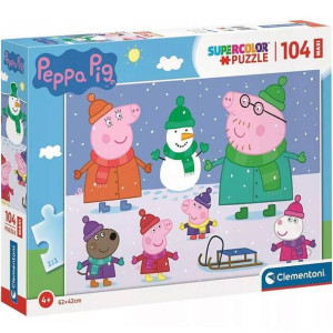 Puzzle Maxi 104 Elementy - Super Color - Świnka Peppa - Clementoni - 23752