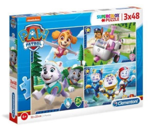 Puzzle 3x48 Super Color - Psi Patrol - Clementoni - 25260
