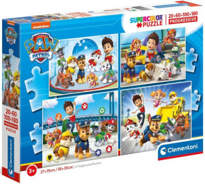 Puzzle 20+60+100+180 El - Super Color - Psi Patrol - Clementoni - 21412