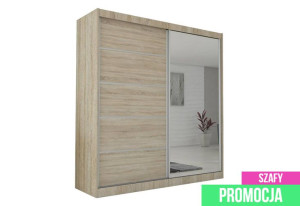Pojemna Szafa z lustrem 180 cm - Dąb Sonoma DO POKOJU - SALONU - SYPIALNI
