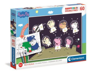 Puzzle Dwustronne 60 El. - Happycolor - Świnka Peppa - Clementoni - 26096