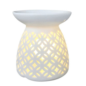 Porcelanowy Kominek Zapachowy Dek. Romby 11x11x11,5 Cm