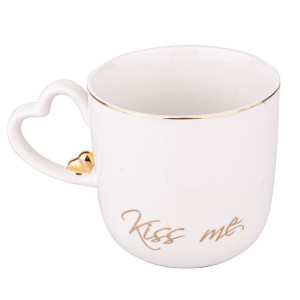 Kubek Z Uchem W Kształcie Serca Nbc 400 Ml Dek. Kiss Me Biały Color Box