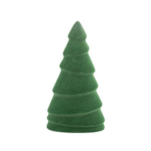 Figurka Choinka Z Welurowym Wykończeniem Zielona 7x7x17 Cm