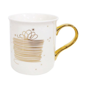 Kubek porcelanowy świąteczny  Golden Christmas 250 ml biały