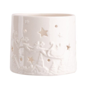 Świecznik porcelanowy świąteczny na tealight 8 cm