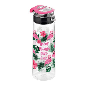 Dekorowana Butelka Plastikowa 730ml Różowa Bz