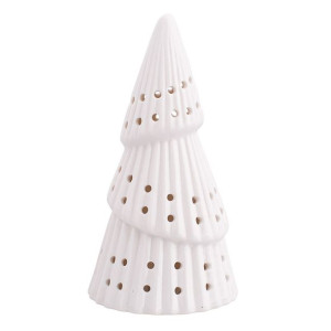 Figurka Porcelanowa Choinka Oświetlenie Led Biała 8x8x15 Cm