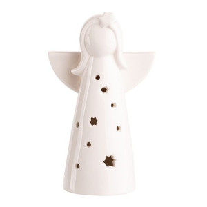 Figurka Porcelanowa Aniolek Oświetlenie Led 9,5x5,5x16 Cm