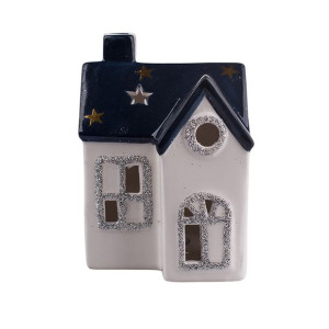 Domek Oświetlenie Led Granatowy Dach 7,5x6,5x9,5 Cm