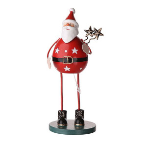 Figurka Metalowa Mikołaj Na Okrągłej Podstawie 6x16 Cm