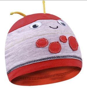 Yo! Czapka bawełniana BIEDRONKA na wiosnę 36-38 cm