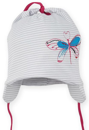Yo! Czapka bawełniana MOTYL na wiosnę 42-44 cm