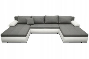 Narożnik Sofa Funkcja Spania Pojemnik Indigo U