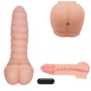 2w1 Masturbator i Nakładka na Penisa z Wibracją