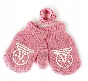 Rękawiczki jednopalcowe ze sznurkiem 10cm 74 80 86