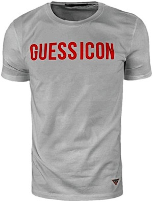 T-shirt męski koszulka GUESS ICON szara - M