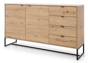 Komoda 153 dąb artisan loftowa metalowe nogi AMR