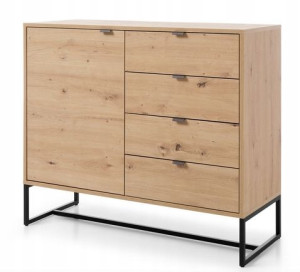 Komoda 103 dąb artisan loftowa metalowe nogi AMR