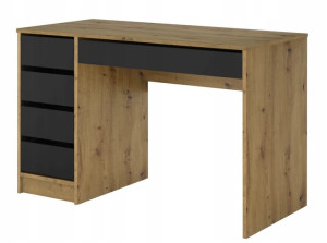 Biurko Maks dąb artisan + czarny 120cm prawe lewe