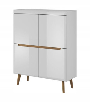 Komoda 107 cm biały połysk skandynawska salon NA9