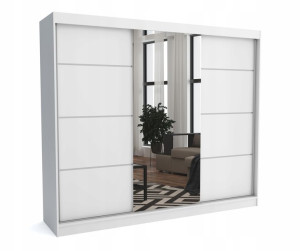 Szafa 250 cm biała mat + 1 lustro + listwy ML