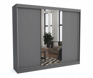 Szafa 250 cm szara antracyt +1 lustro przesuwna ML
