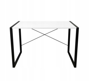 Biurko 116x60 białe metalowe nogi loft nowoczesne