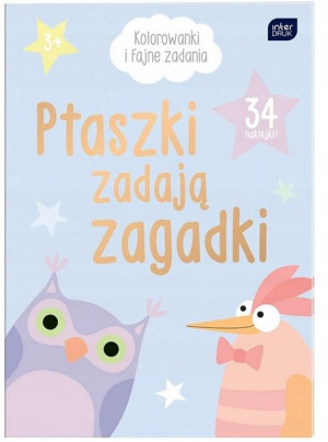 Kolorowanka interdruk Z naklejkami Ptaszki Zagadki