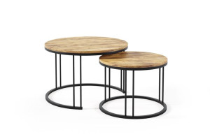 stolik kawowy 2w1 okrągły loft metal