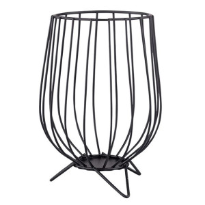 Świecznik metalowy czarny na nóżkach 16 cm