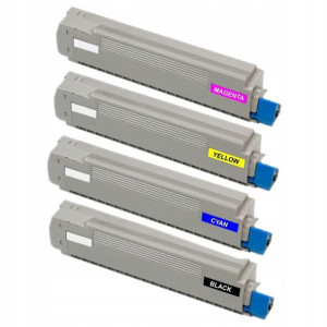 4x Toner Oki C801 Zamiennik 7/7.3k Cmyk
