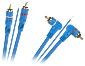 Kabel 2 x RCA - 2 x RCA + żyła 5m kątowo – prosty