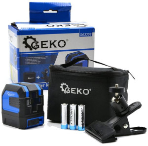 Poziomica laserowa laser krzyżowy Geko + uchwyt